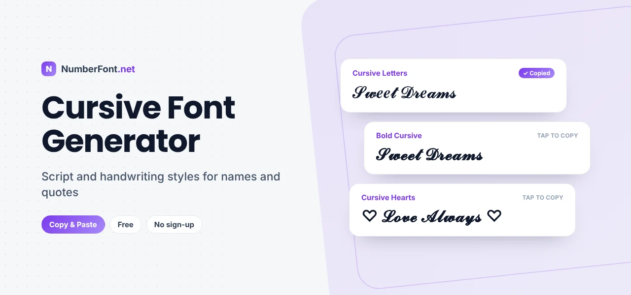 Cursive Font Generator preview