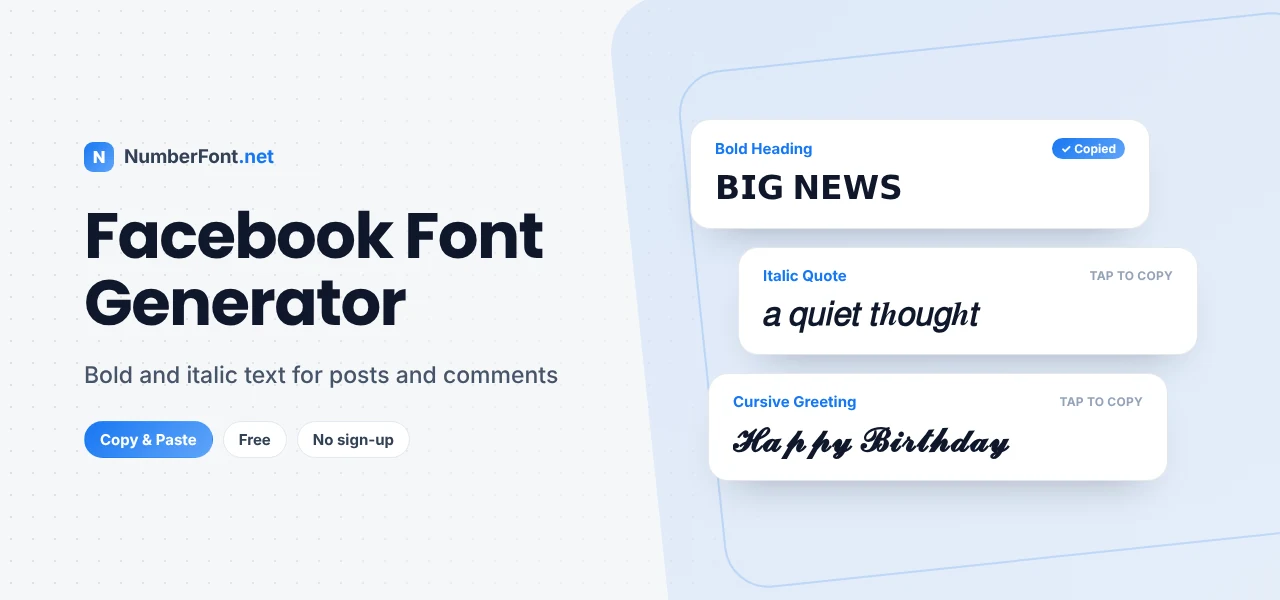 Facebook Font Generator preview