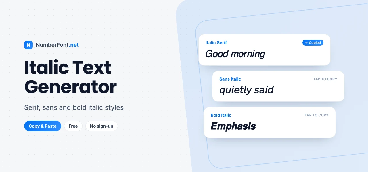 Italic Text Generator preview