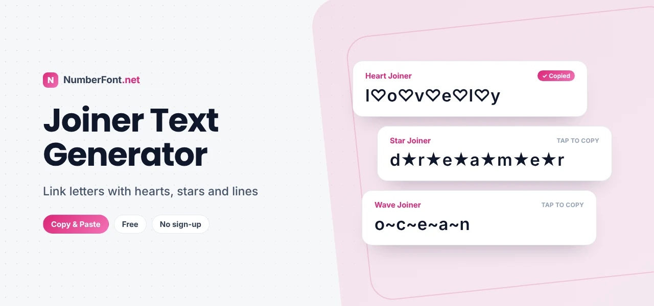 Joiner Text Generator preview