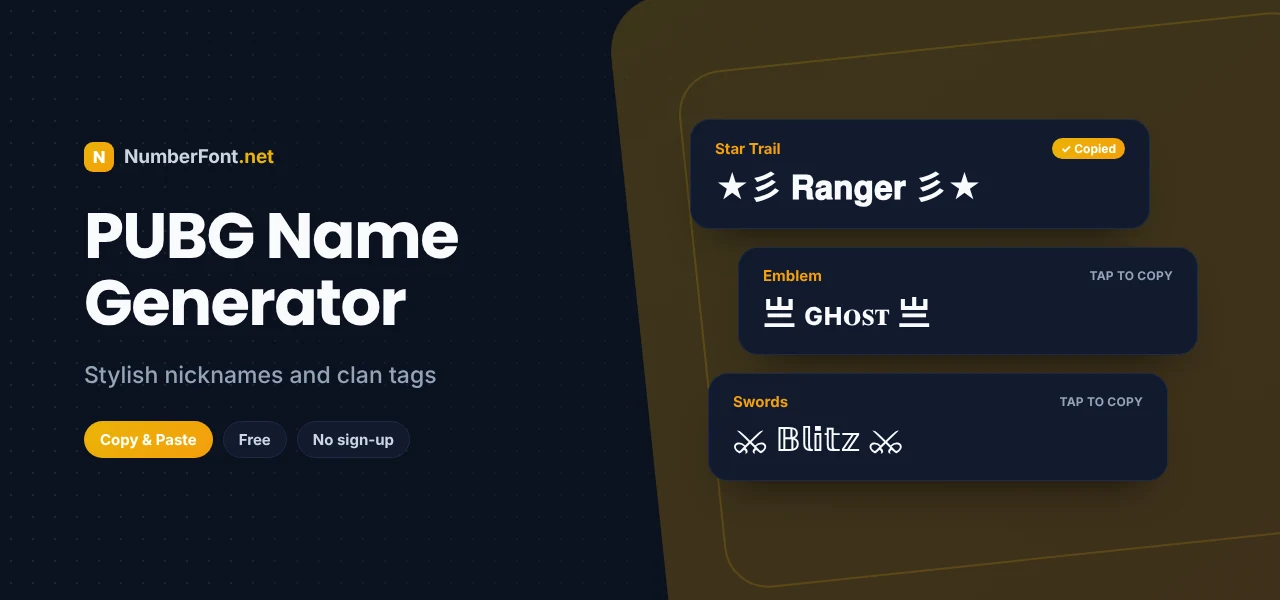 PUBG Name Generator preview