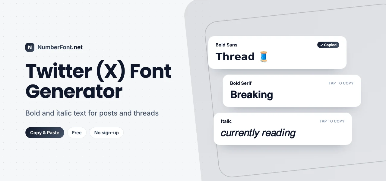 Twitter (X) Font Generator preview