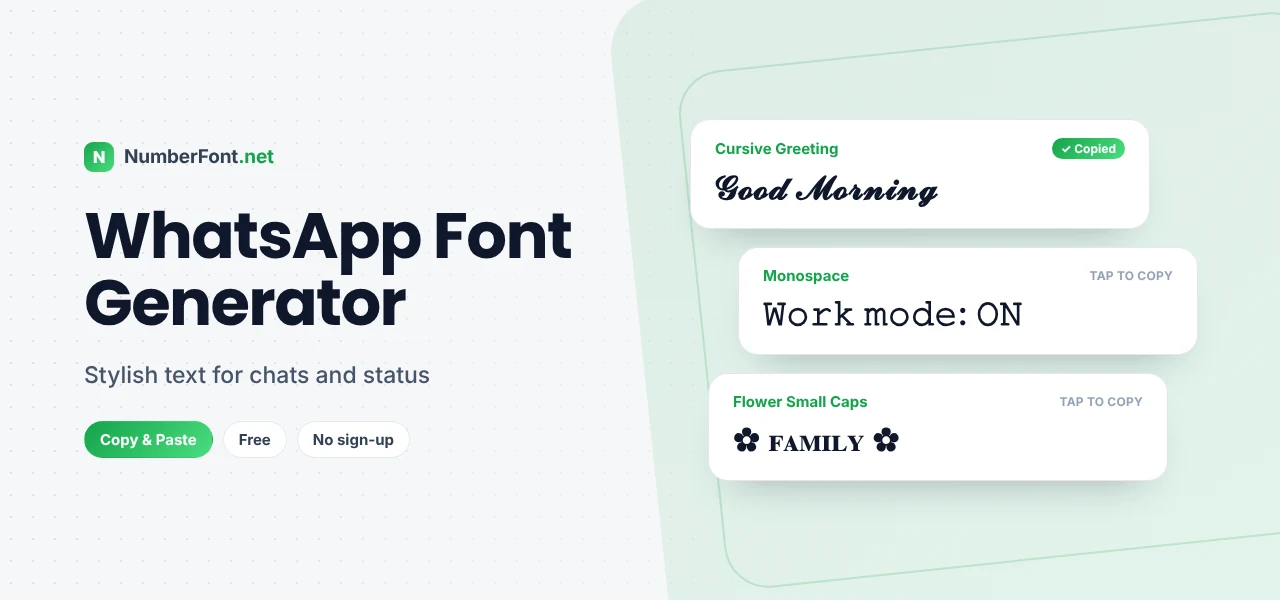 WhatsApp Font Generator preview